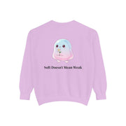 "Soft Doesn't Mean Weak" Sweatshirt — Cute Pastel Blob Graphic Crewneck
