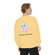 "Soft Doesn't Mean Weak" Sweatshirt — Cute Pastel Blob Graphic Crewneck