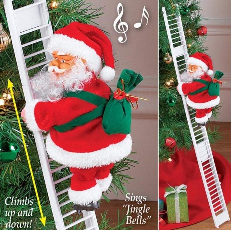 climbing ladder Santa Claus, electric Santa Claus, LED Santa Claus, Christmas decorationBackpackJust Primes