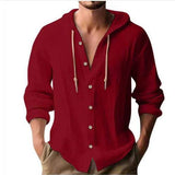 Comfortable Cotton Linen hooded ShirtShirtsJust Primes