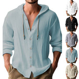 Comfortable Cotton Linen hooded ShirtShirtsJust Primes