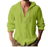 Comfortable Cotton Linen hooded ShirtShirtsJust Primes