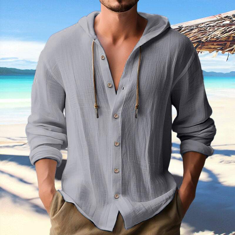 Comfortable Cotton Linen hooded ShirtShirtsJust Primes