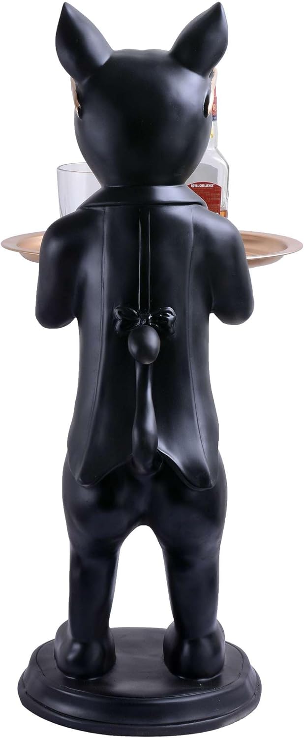 Cool Bulldog Butler Statue with Tray | Modern Entryway Organizer & Handcrafted Home Decor - [Just Primes]