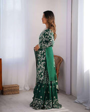 Sequin Embroidered Sharara Suit Set | 3-Piece Indian Kurti & Wide-Leg Pants - [Just Primes]
