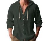 Comfortable Cotton Linen hooded ShirtShirtsJust Primes