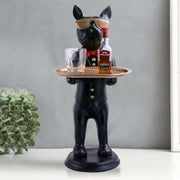 Cool Bulldog Butler Statue with Tray | Modern Entryway Organizer & Handcrafted Home Decor - [Just Primes]