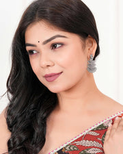 Antique-Style Oxidized Silver Drop Earrings | Women's Tribal Statement Dangles - [Just Primes]