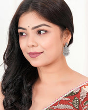 Antique-Style Oxidized Silver Drop Earrings | Women's Tribal Statement Dangles - [Just Primes]