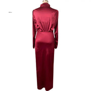 Elegant Autumn/Winter Bodycon Dress for Women - Long Sleeve, High Neck, Solid Color Party Gown Just Primes