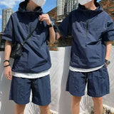 Men's Hoodie - Summer Cargo Style Set for Casual Looks - trendy design