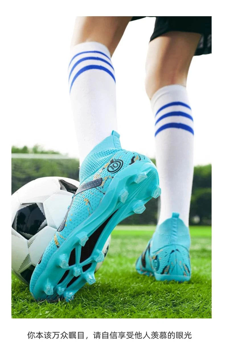 2024 Men's Soccer Shoes Large Size Ultralight Football Boots Boys Sneakers Non-Slip AG/TF Soccer Cleats Ankle Boots Unisex