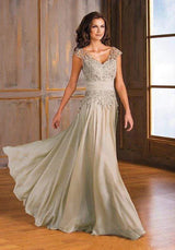 Mother of the Bride Dresses, Wedding Guest Dresses, Champagne Chiffon, just primes