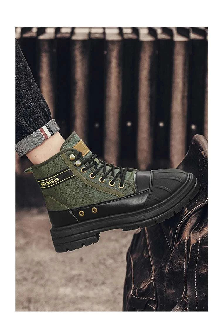 Canvas Shoes Men 2024 new summer High top labor protection wear resistant boots Breathable work site work boots