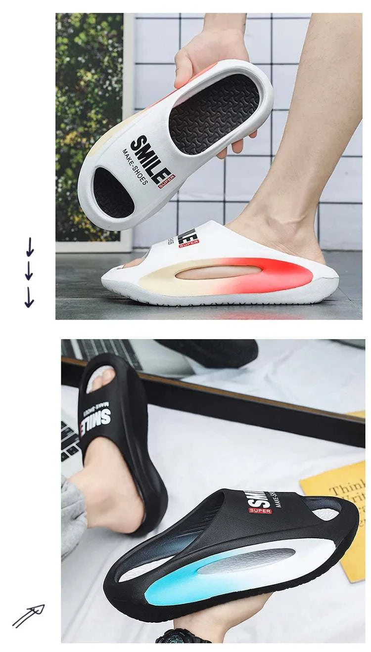 Summer Slippers Men Fade Color Soft EVA Sole Bathroom Men's Sandal Thick Bottom Platform Slides Male Beach Shoes Slippers