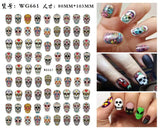 Halloween Nail Design: Clown, Pumpkin, Skeleton, Vampire Nail Stickers