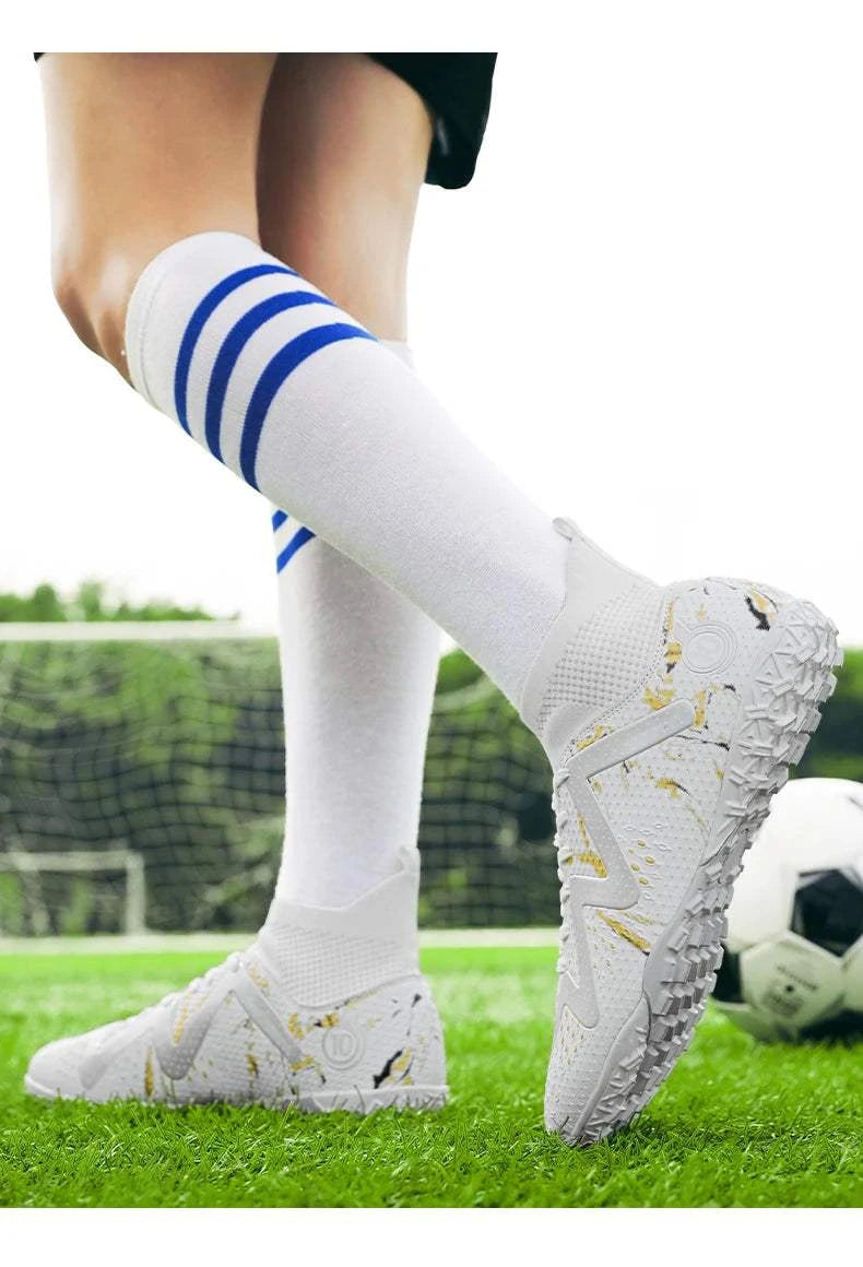 2024 Men's Soccer Shoes Large Size Ultralight Football Boots Boys Sneakers Non-Slip AG/TF Soccer Cleats Ankle Boots Unisex