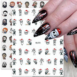 Halloween Nail Design: Clown, Pumpkin, Skeleton, Vampire Nail Stickers