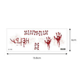 Realistic horror bloody waterproof Halloween face tattoos with handprint design.