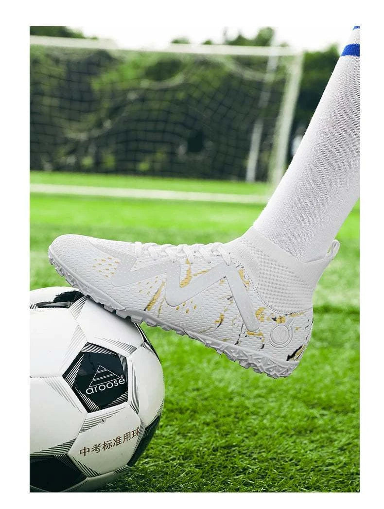 2024 Men's Soccer Shoes Large Size Ultralight Football Boots Boys Sneakers Non-Slip AG/TF Soccer Cleats Ankle Boots Unisex