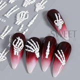 Halloween Nails 5D Skeleton Hand Art Stickers Decoration Tools designs