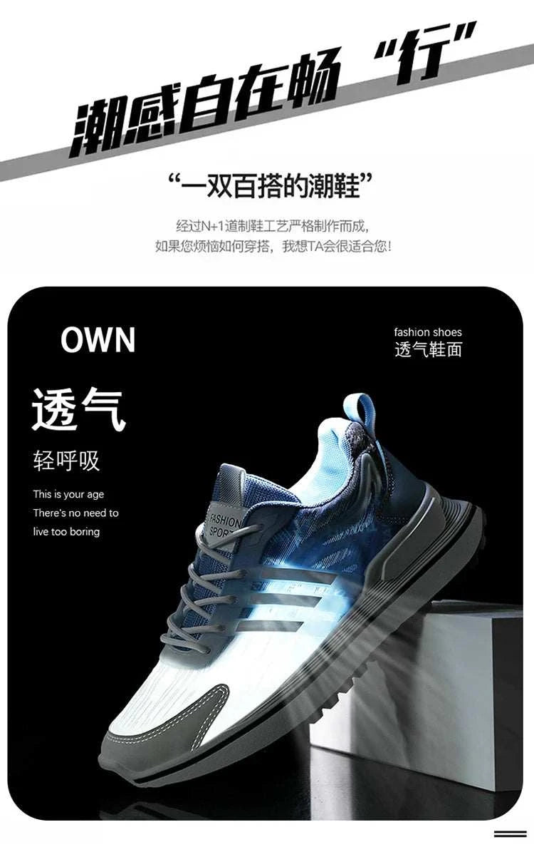 Fashion Men Lightweight Breathable Sneakers Vulcanize Casual Shoes Mesh Comfortable Outdoor Jogging Runnning Sport Shoes Zapatos