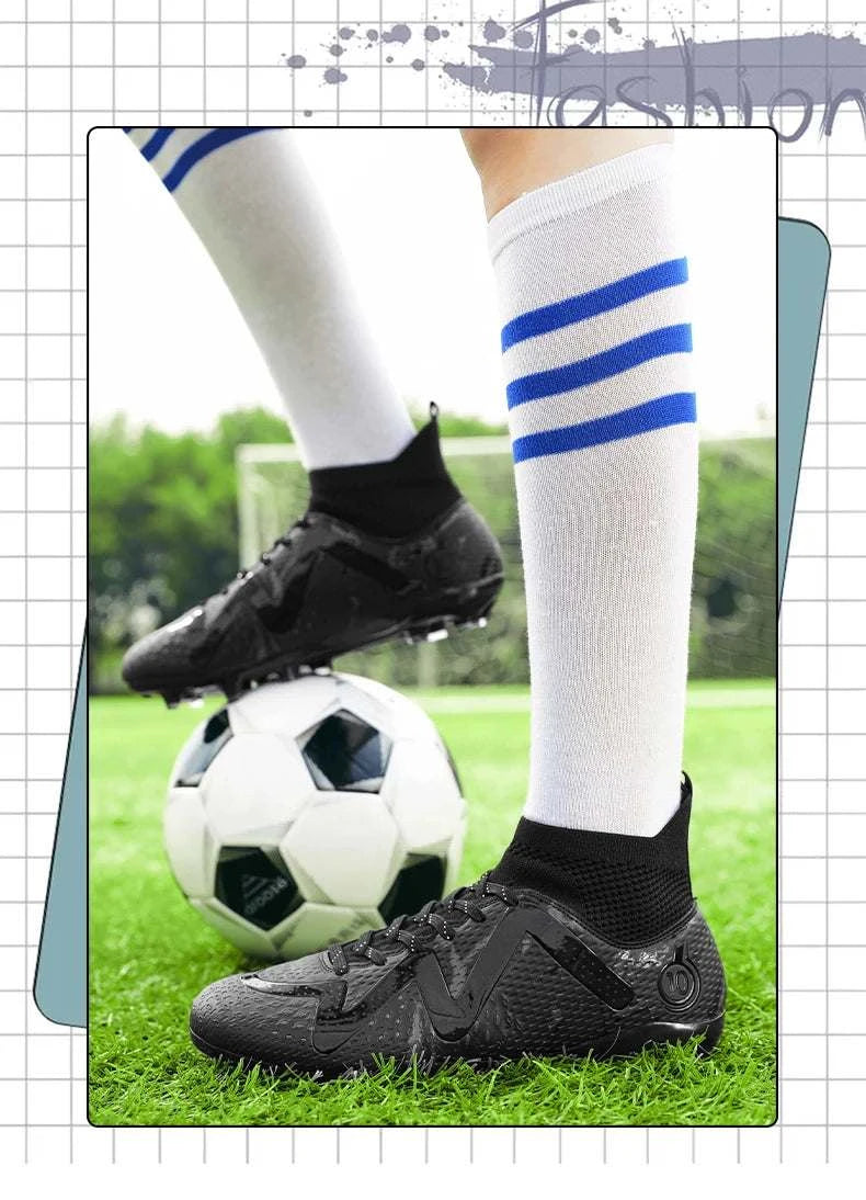 2024 Men's Soccer Shoes Large Size Ultralight Football Boots Boys Sneakers Non-Slip AG/TF Soccer Cleats Ankle Boots Unisex