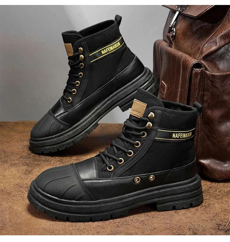 Canvas Shoes Men 2024 new summer High top labor protection wear resistant boots Breathable work site work boots