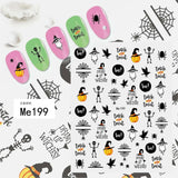 Halloween Nail Design: Clown, Pumpkin, Skeleton, Vampire Nail Stickers