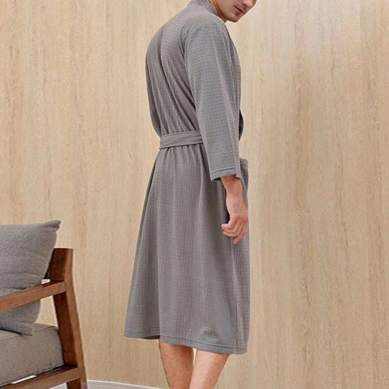 Autumn Adult Bathrobe Sashes V-Neck Robe Pajamas For Men And Women Couple Robes Pockets Long Sleeve Fashion Nightgown