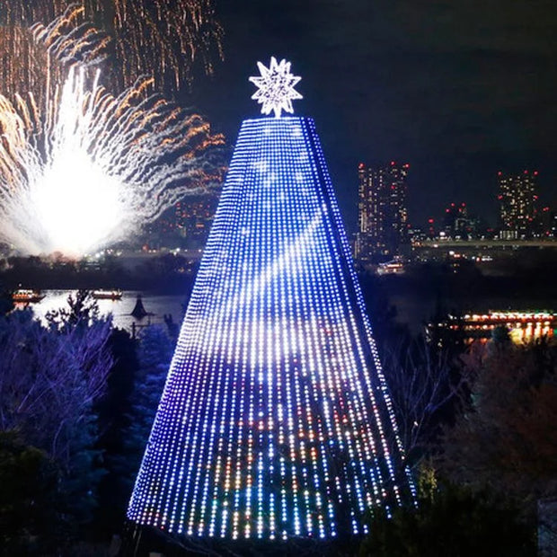 Outdoor Giant RGB Led Christmas Tree Top Star 3D Motif Light