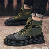 Canvas Shoes Men 2024 new summer High top labor protection wear resistant boots Breathable work site work boots