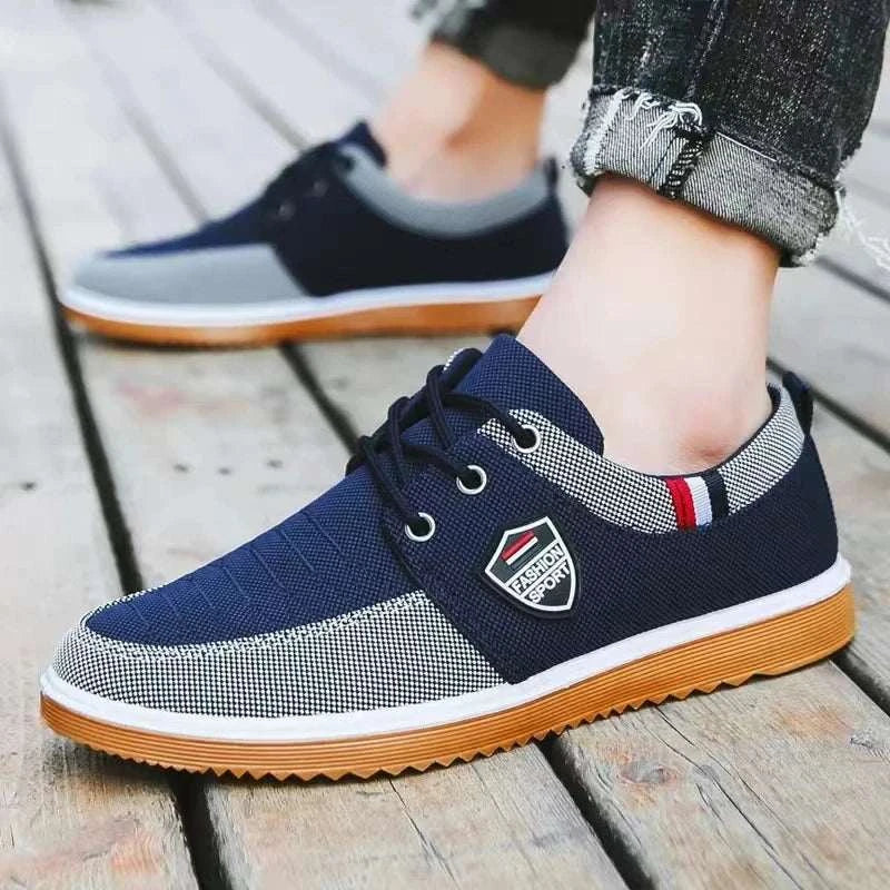 Patchwork Men's Canvas Shoes Soft Sole Male Sneakers Mesh Breathable Vulcanized Shoes for Men Light Work Shoe 47 Trend Man Shoes