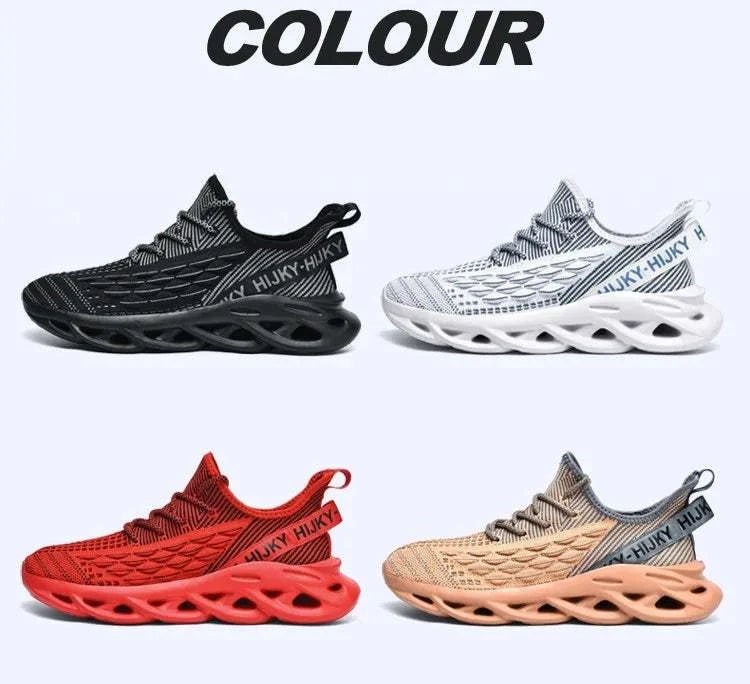 Fashion Blade Running Shoes Men Knitting Breathable Men's Jogging Shoes Light Non-slip Training Shoes Man Outdoor Red Sneakers