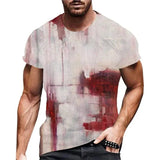 Funny Men's Blood Print Halloween T-shirt for 2024 parties, casual and lightweight.