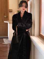 Long Trench Coat for Women, Soft Faux Fur, Long Sleeve Sashes Casual Stylish 2024 Just Primes