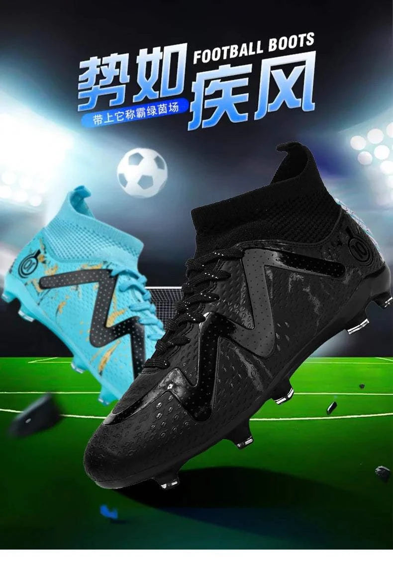 2024 Men's Soccer Shoes Large Size Ultralight Football Boots Boys Sneakers Non-Slip AG/TF Soccer Cleats Ankle Boots Unisex