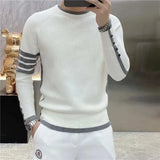 Pullover Sweater for Men - Stylish Striped Knit Top Men's Pullovers, Just Primes