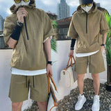 Men's Hoodie - Summer Cargo Style Set for Casual Looks - trendy design