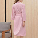 Autumn Adult Bathrobe Sashes V-Neck Robe Pajamas For Men And Women Couple Robes Pockets Long Sleeve Fashion Nightgown