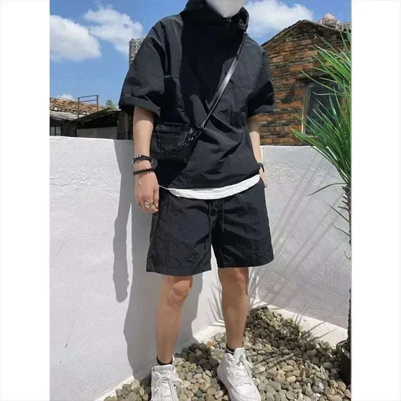 Men's Hoodie - Summer Cargo Style Set for Casual Looks - trendy design