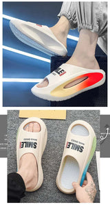 Summer Slippers Men Fade Color Soft EVA Sole Bathroom Men's Sandal Thick Bottom Platform Slides Male Beach Shoes Slippers