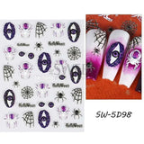 Halloween Nails 5D Skeleton Hand Art Stickers Decoration Tools designs