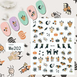 Halloween Nail Design: Clown, Pumpkin, Skeleton, Vampire Nail Stickers