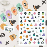 Halloween Nail Design: Clown, Pumpkin, Skeleton, Vampire Nail Stickers