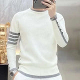 Pullover Sweater for Men - Stylish Striped Knit Top Men's Pullovers, Just Primes