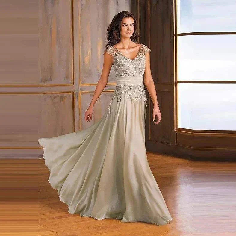 Mother of the Bride Dresses, Wedding Guest Dresses, Champagne Chiffon, just primes