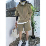 Men's Hoodie - Summer Cargo Style Set for Casual Looks - trendy design