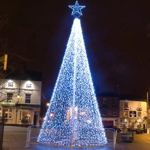 Outdoor Giant RGB Led Christmas Tree Top Star 3D Motif Light