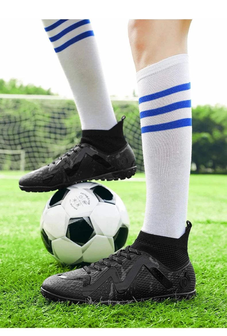 2024 Men's Soccer Shoes Large Size Ultralight Football Boots Boys Sneakers Non-Slip AG/TF Soccer Cleats Ankle Boots Unisex